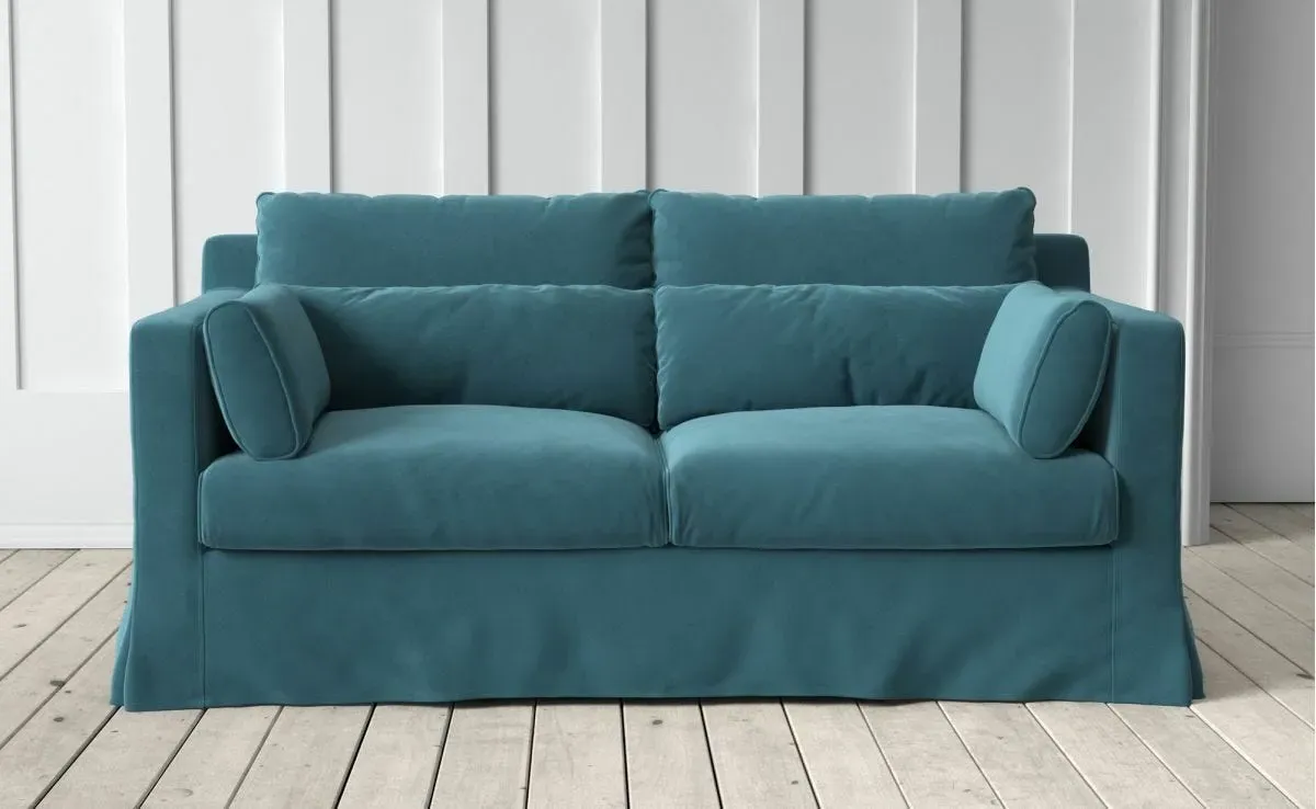 Jasmine 2-Seater Sofa - Cornflower Blue, Velvet