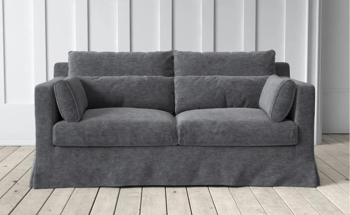 Jasmine 2-Seater Sofa - Grey, Velvet