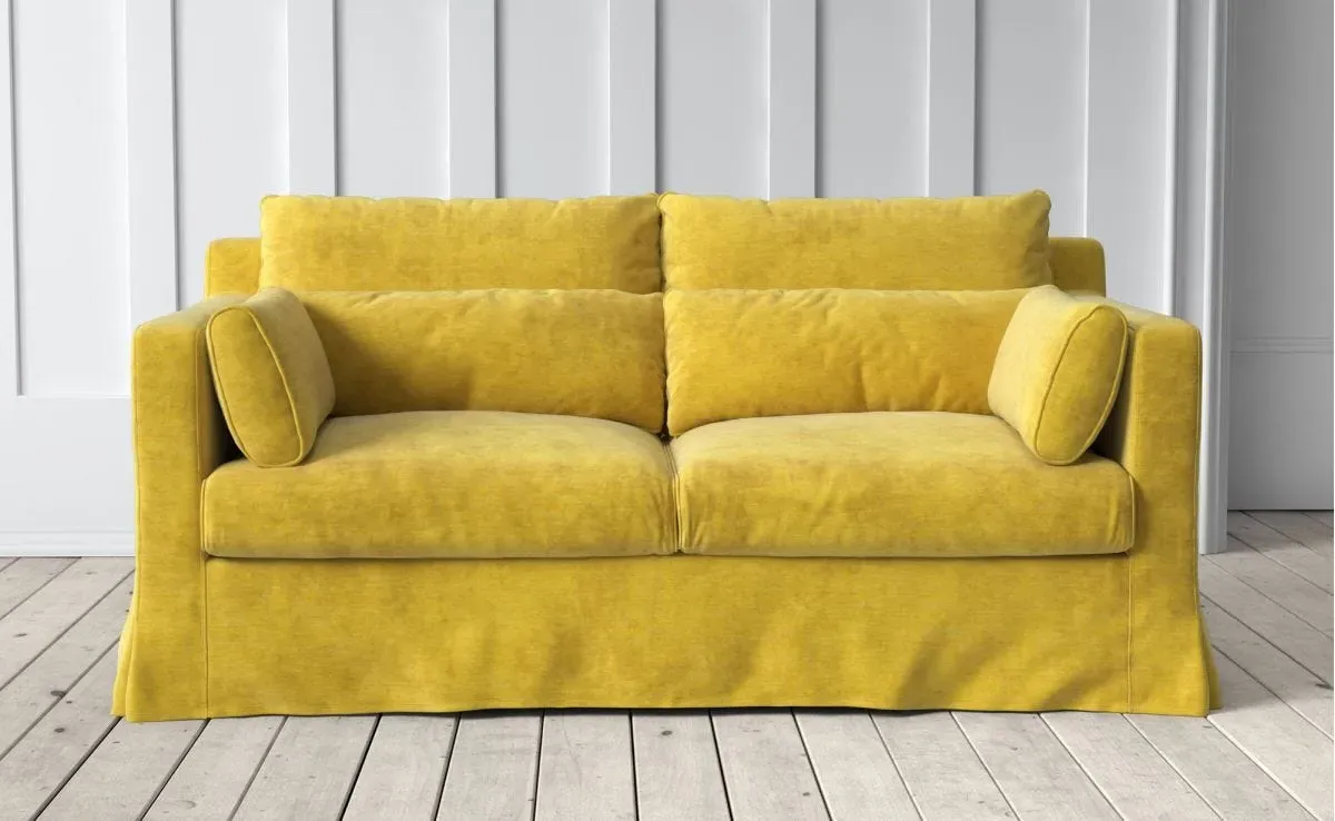 Jasmine 2-Seater Sofa - Mustard, Velvet