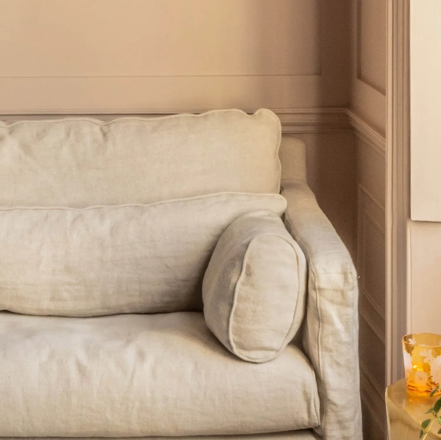 Jasmine 2-Seater Sofa - Natural, Belgian Linen