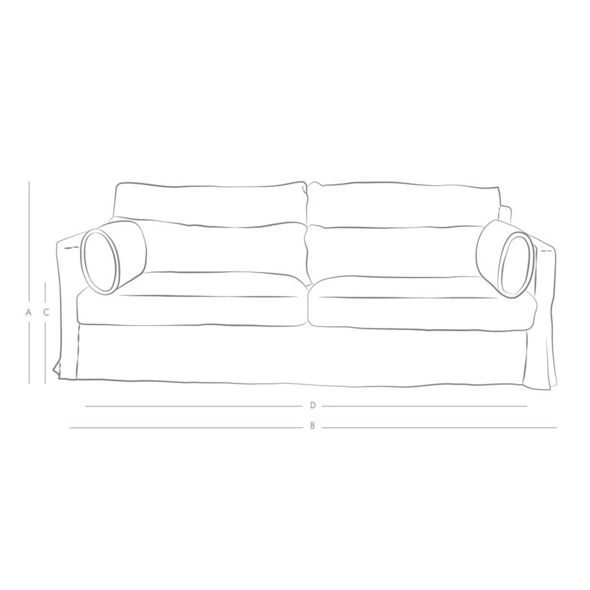 Jasmine 2-Seater Sofa - Natural, Belgian Linen