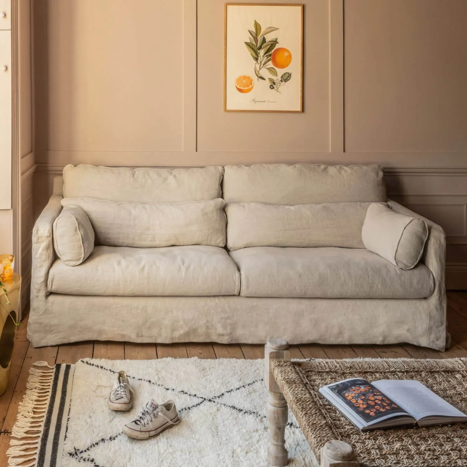 Jasmine 2-Seater Sofa - Natural, Belgian Linen image