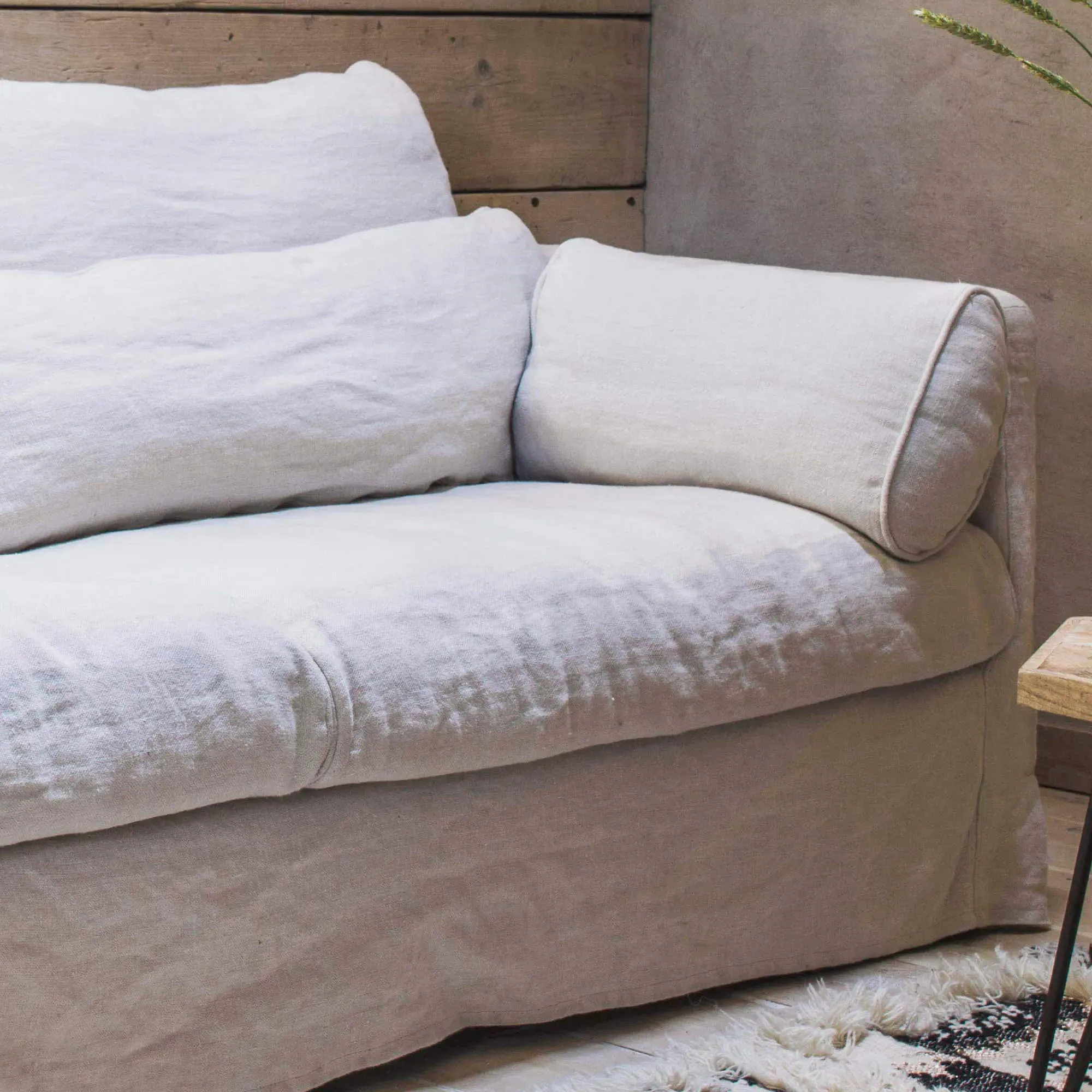 Jasmine 3-Seater Sofa - Natural, Belgian Linen