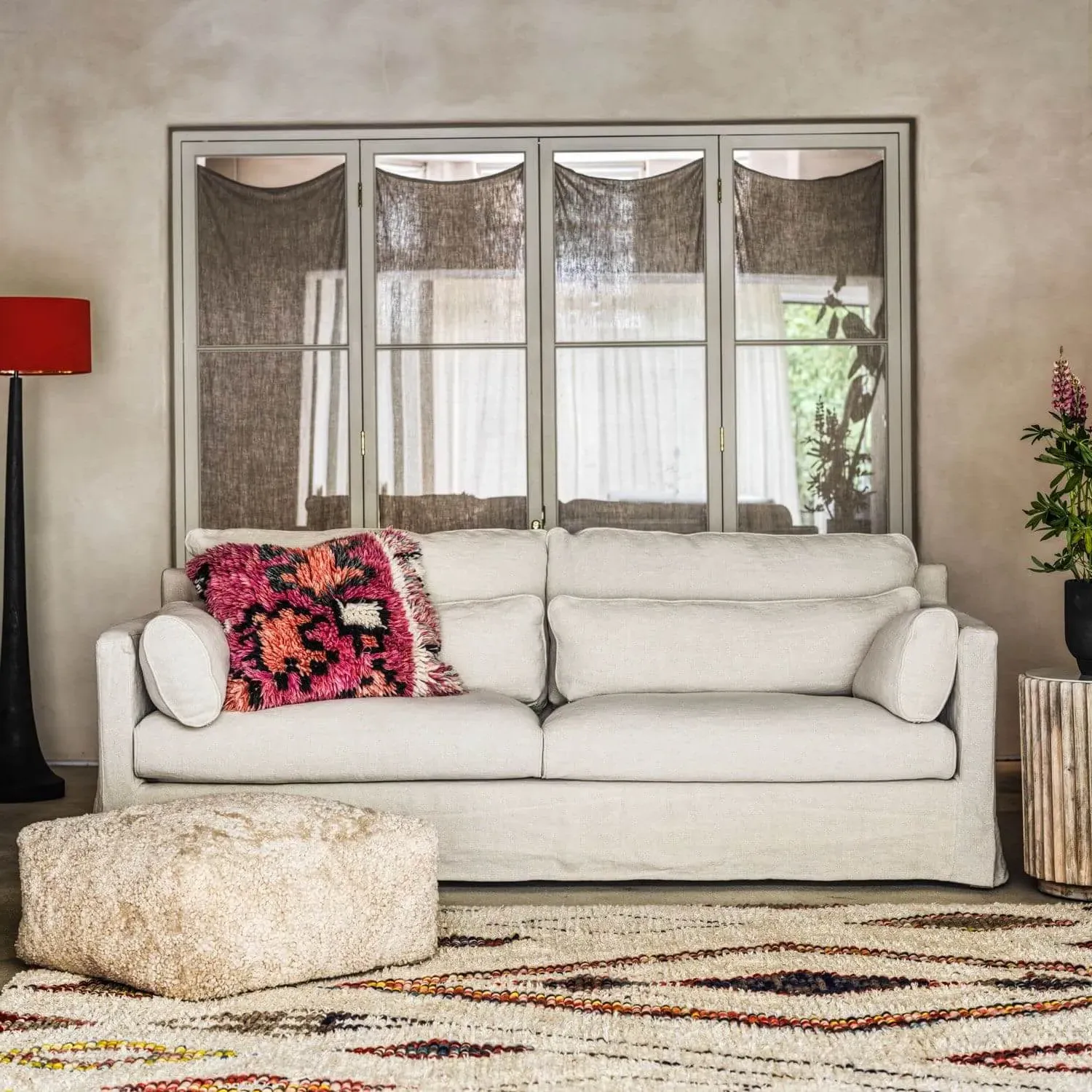 Jasmine 3-Seater Sofa - Natural, Belgian Linen