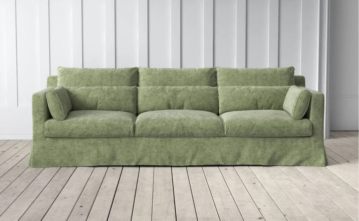 Jasmine 4-Seater Sofa - Green, Velvet image