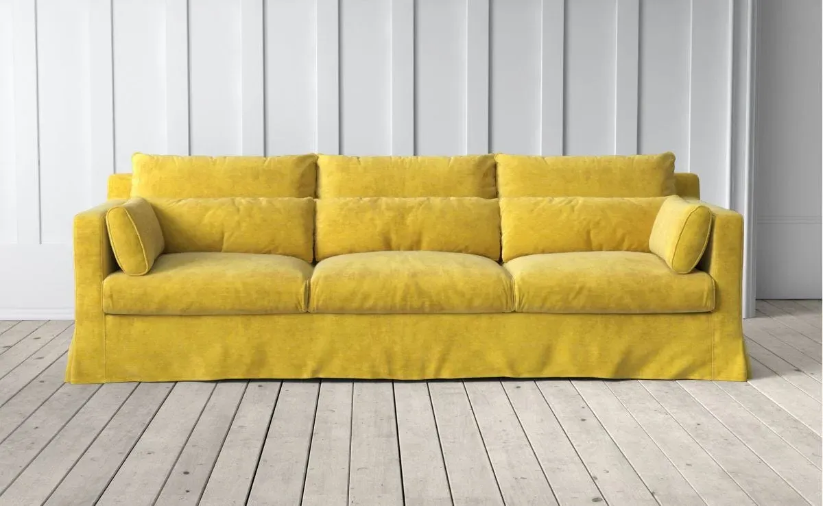 Jasmine 4-Seater Sofa - Mustard, Velvet