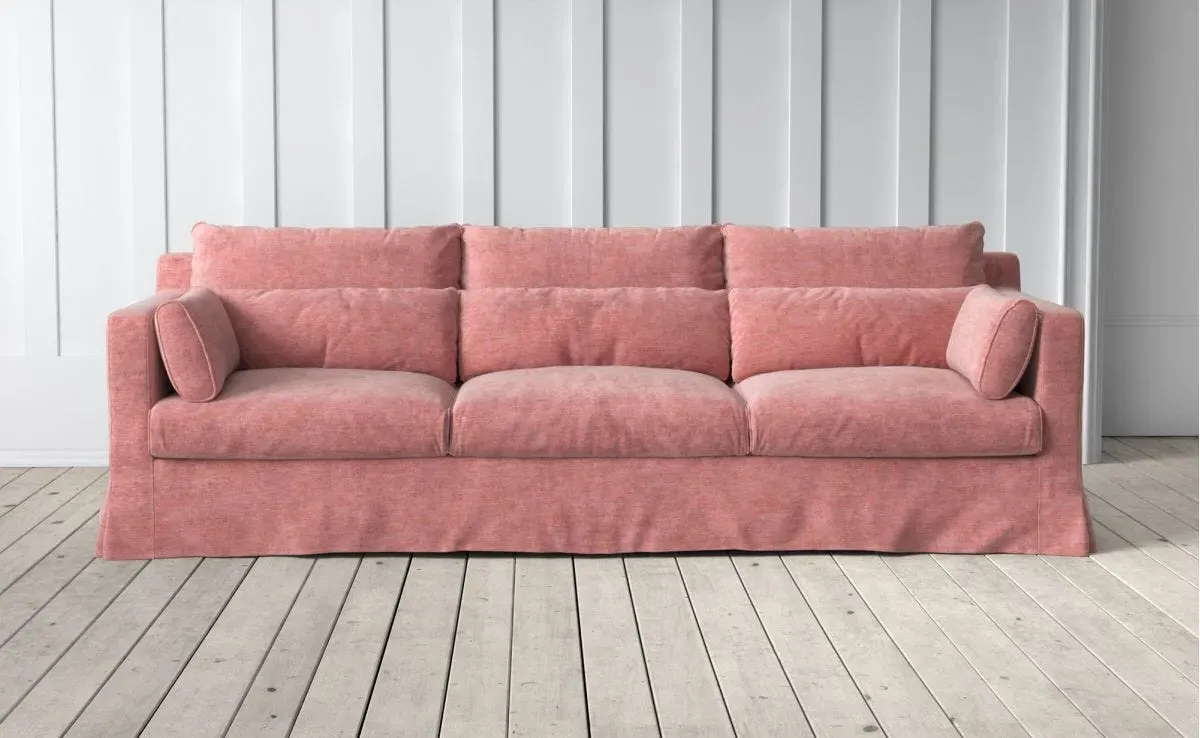 Jasmine 4-Seater Sofa - Salmon, Velvet