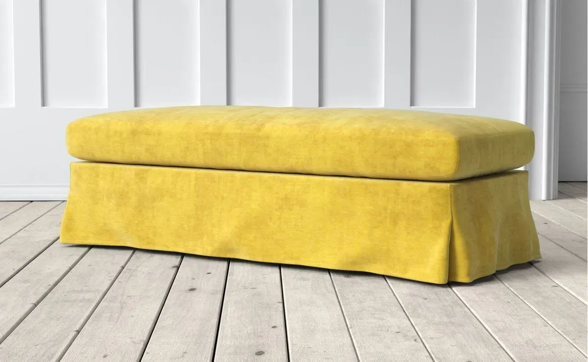 Jasmine Large Ottoman - Mustard, Vintage Velvet