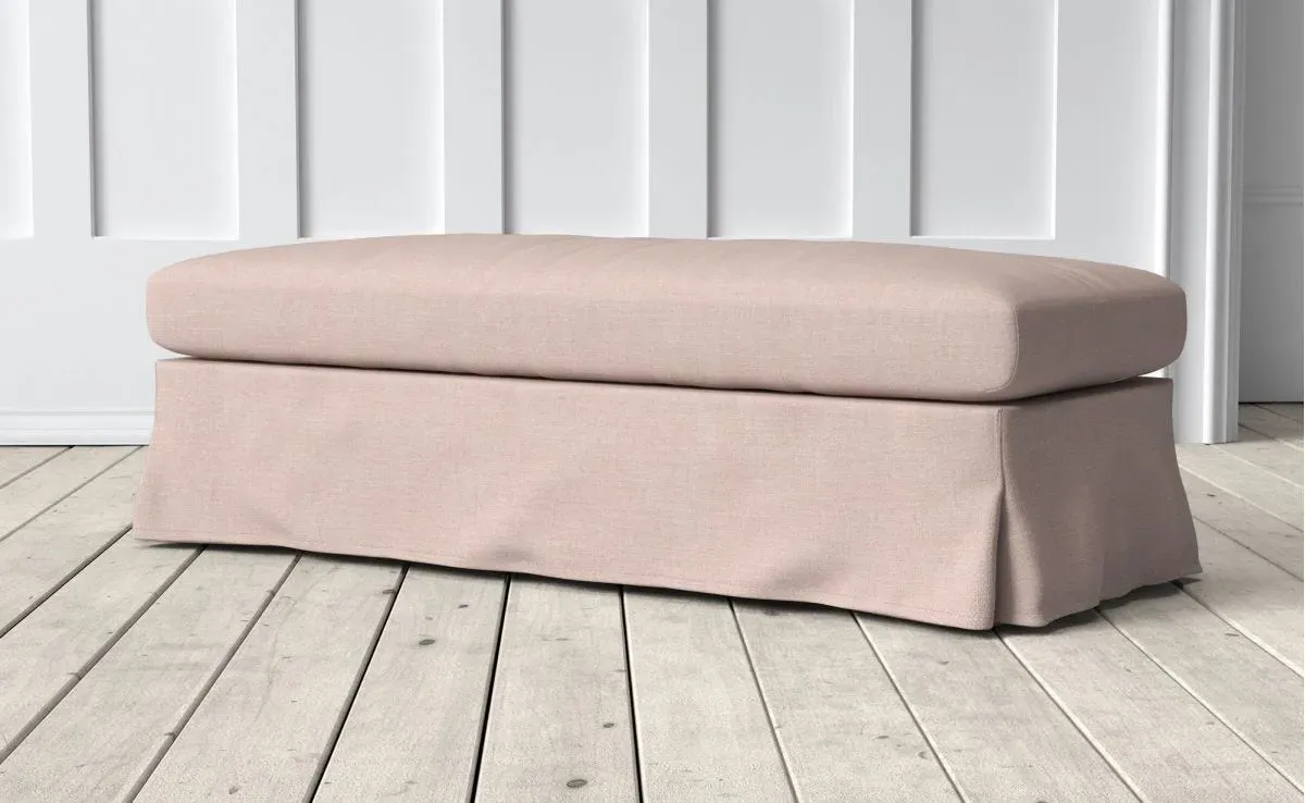 Jasmine Large Ottoman with Storage - Powder Pink