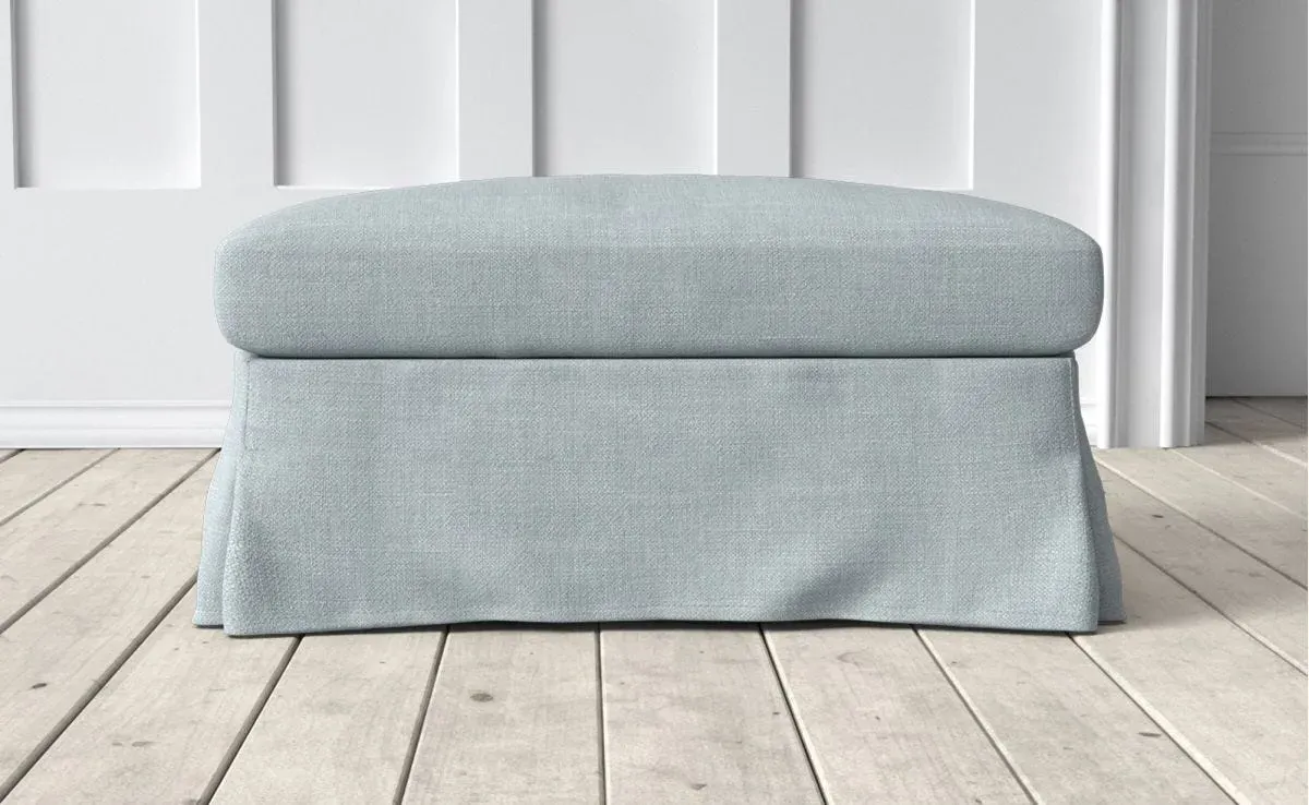 Jasmine Small Footstool - Light Grey image