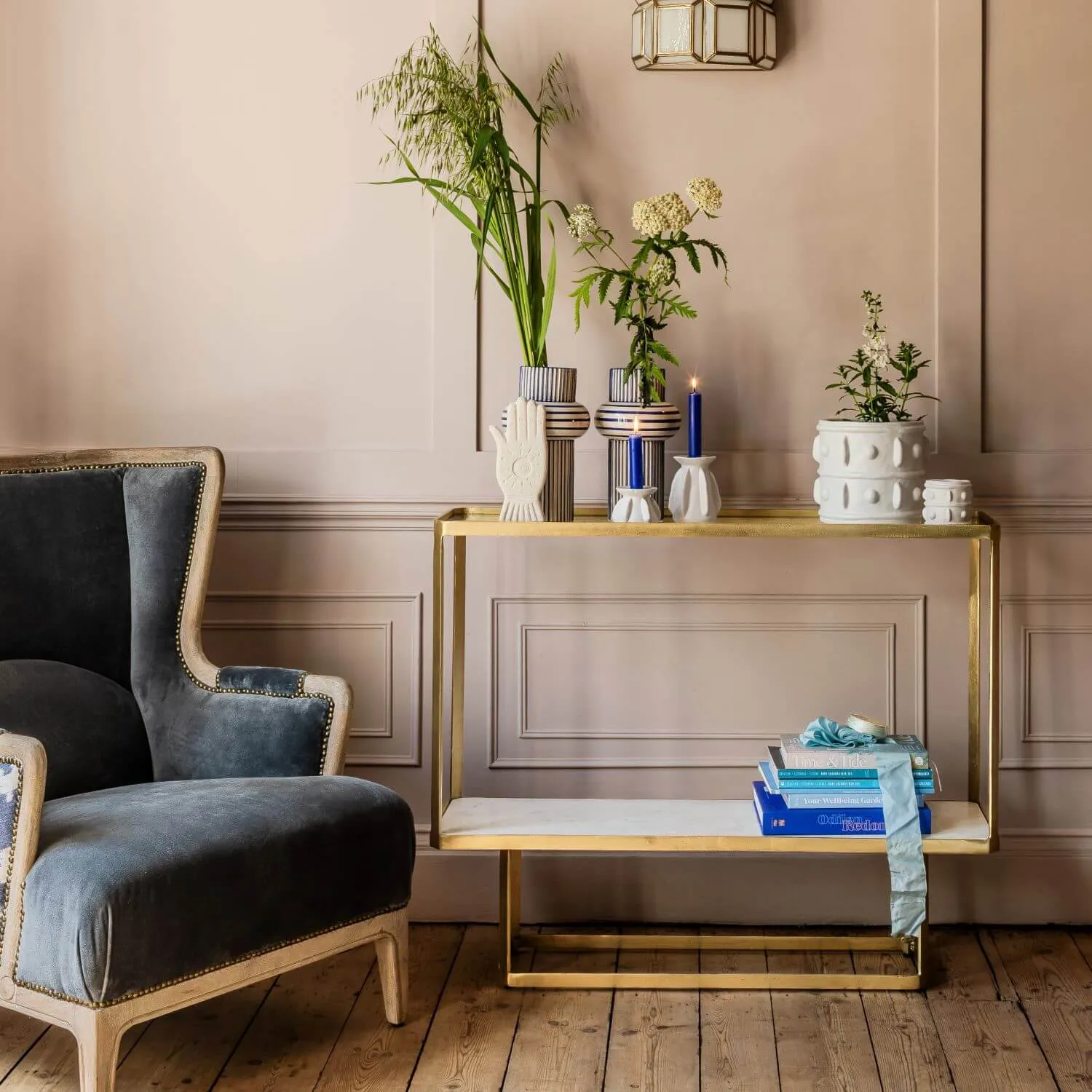 Jenkins Console Table - Gold, Marble image