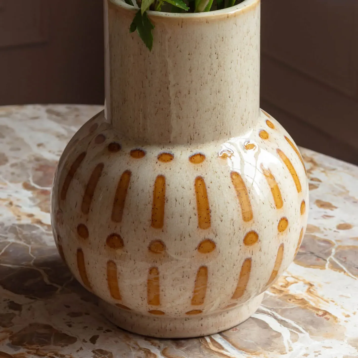 Jessa Ceramic Vase - Beige