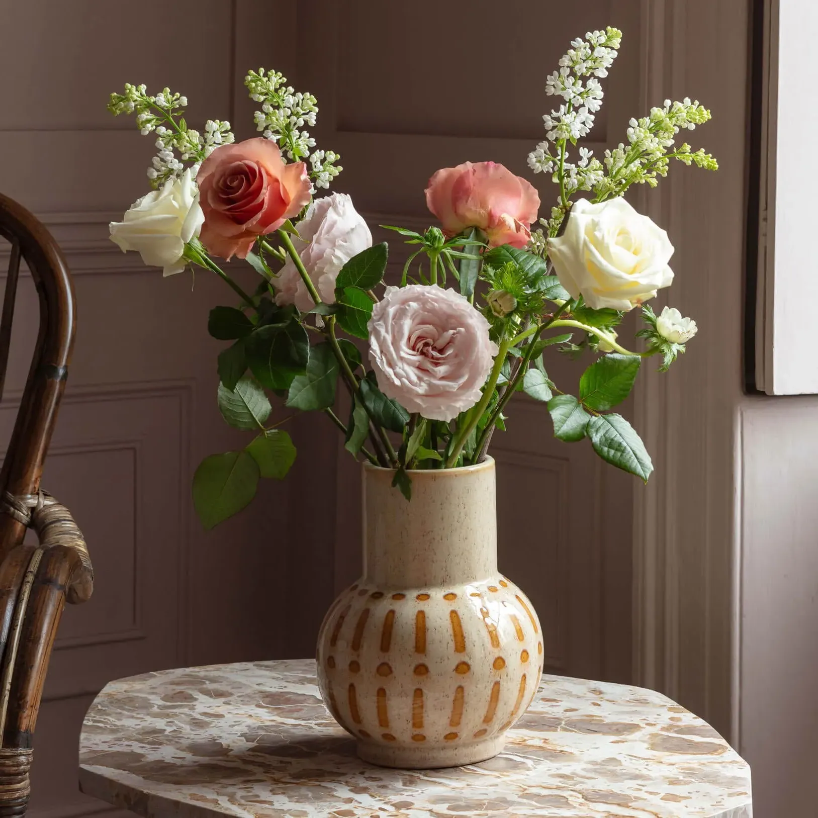 Jessa Ceramic Vase - Beige image