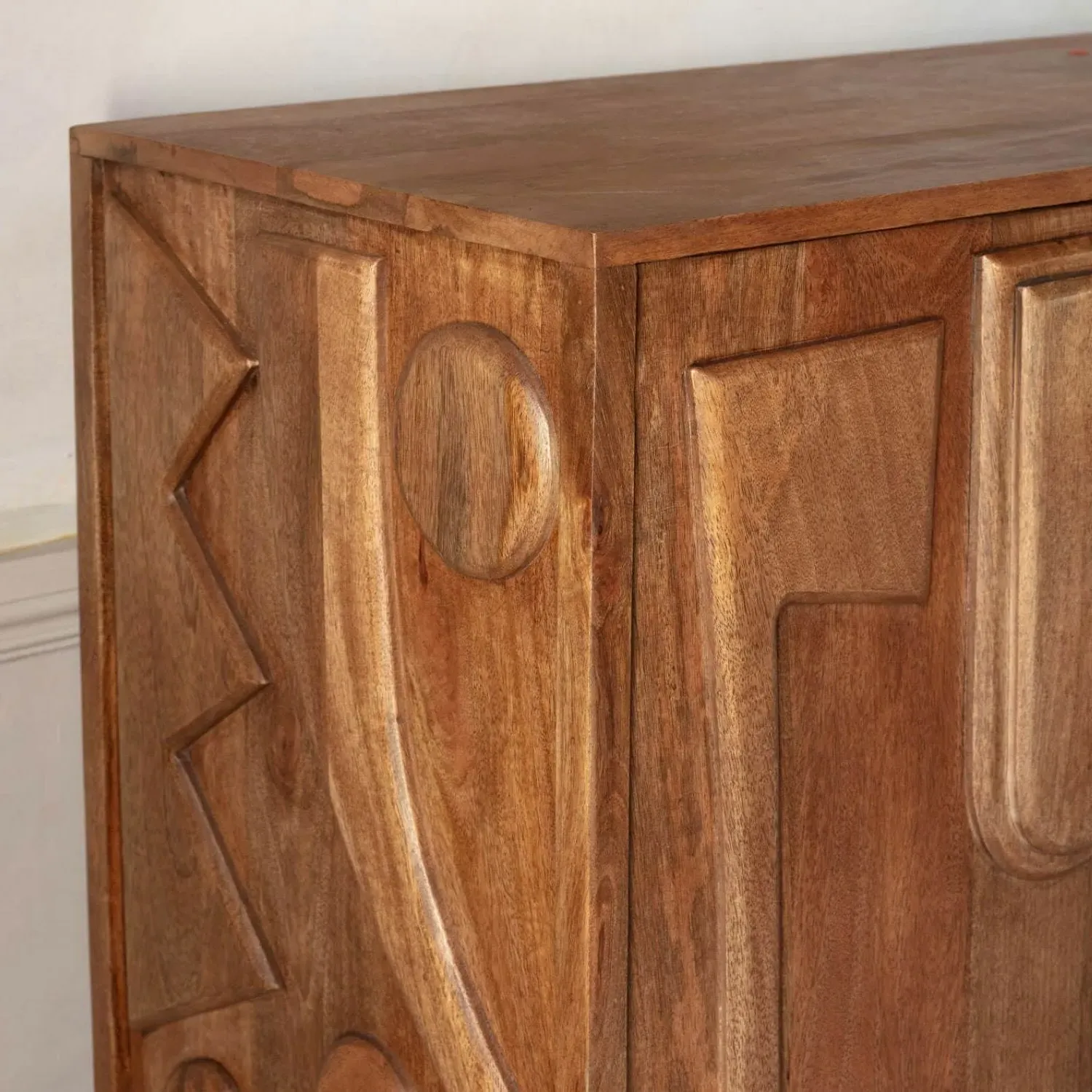 Jesse Bar Cabinet - Dark Golden, Mango Wood