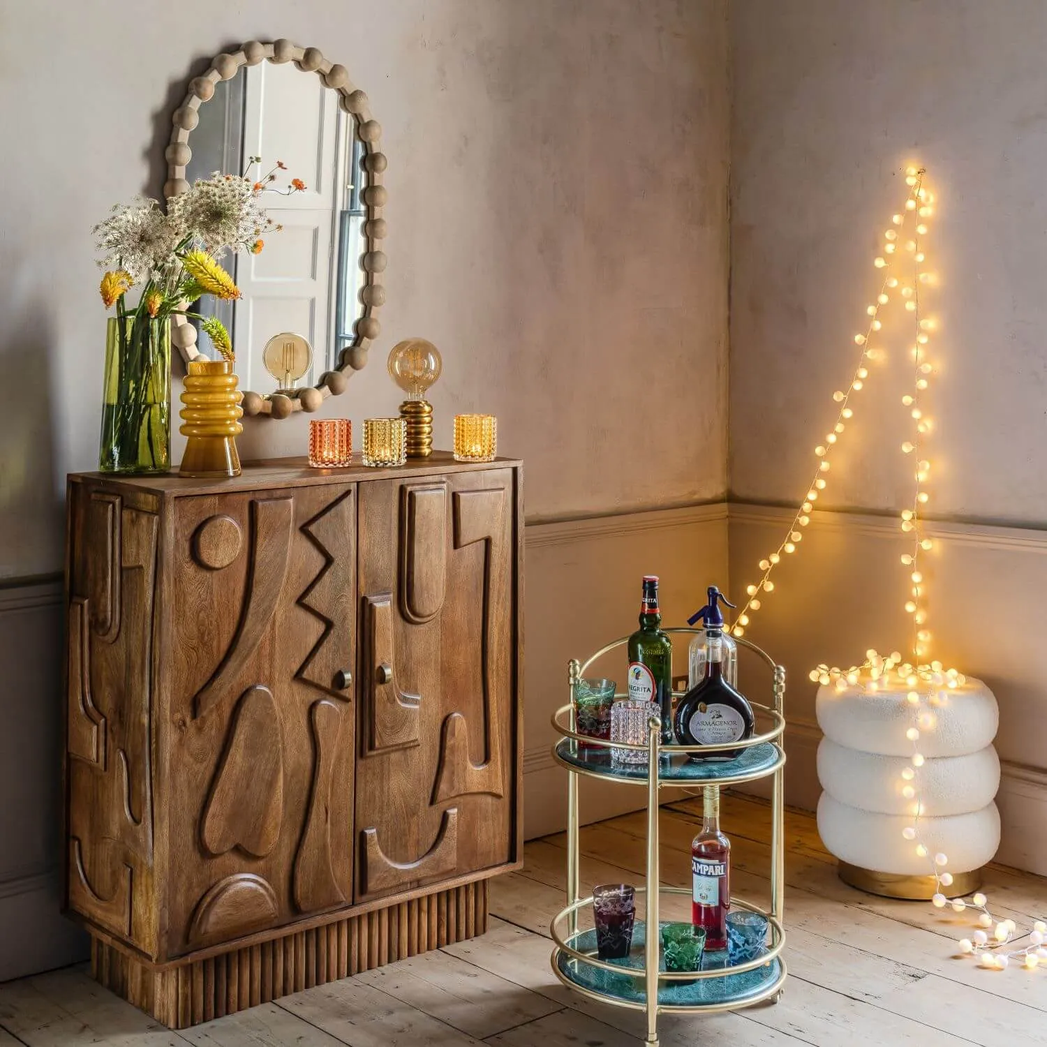 Jesse Bar Cabinet - Dark Golden, Mango Wood image