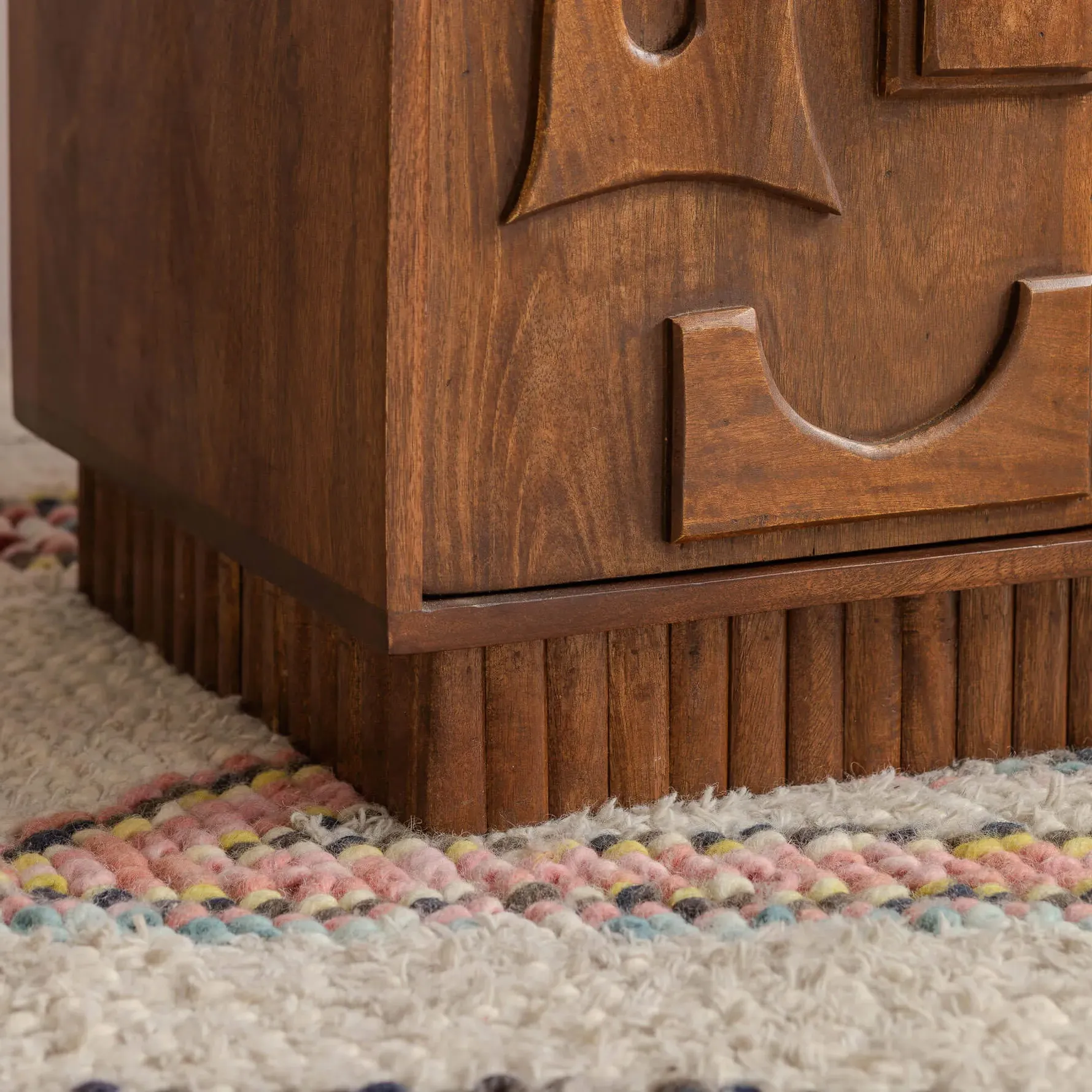 Jesse Bedside Cabinet - Dark Golden, Mango Wood