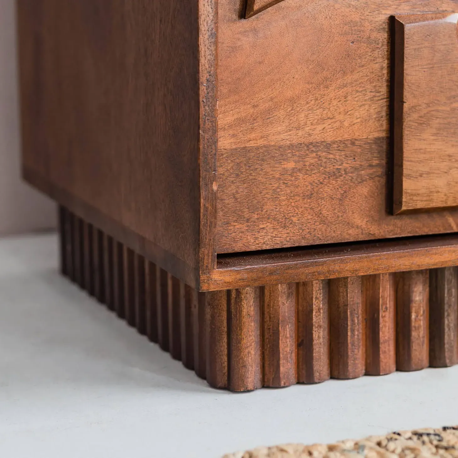 Jesse Three Drawer Chest of Drawers - Dark Golden, Mango Wood