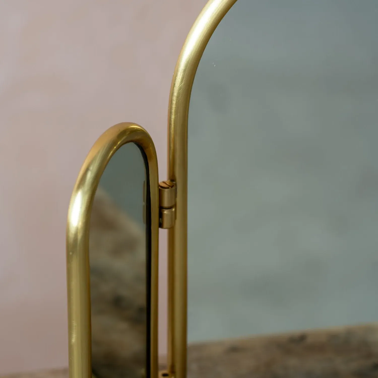 Jules Triple Table Top Mirror - Antique Gold