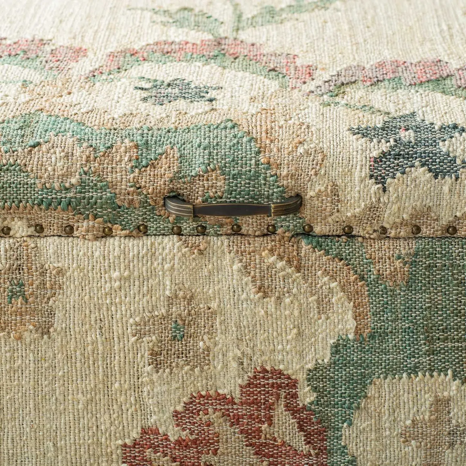 June Jute Ottoman with Storage - Floral