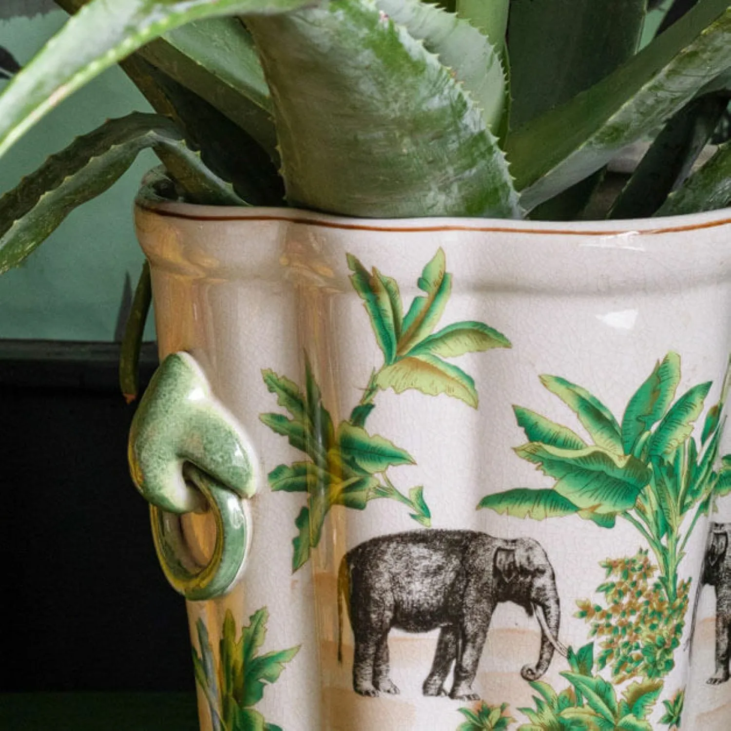 Jungle Elephant Plant Pot - Porcelain