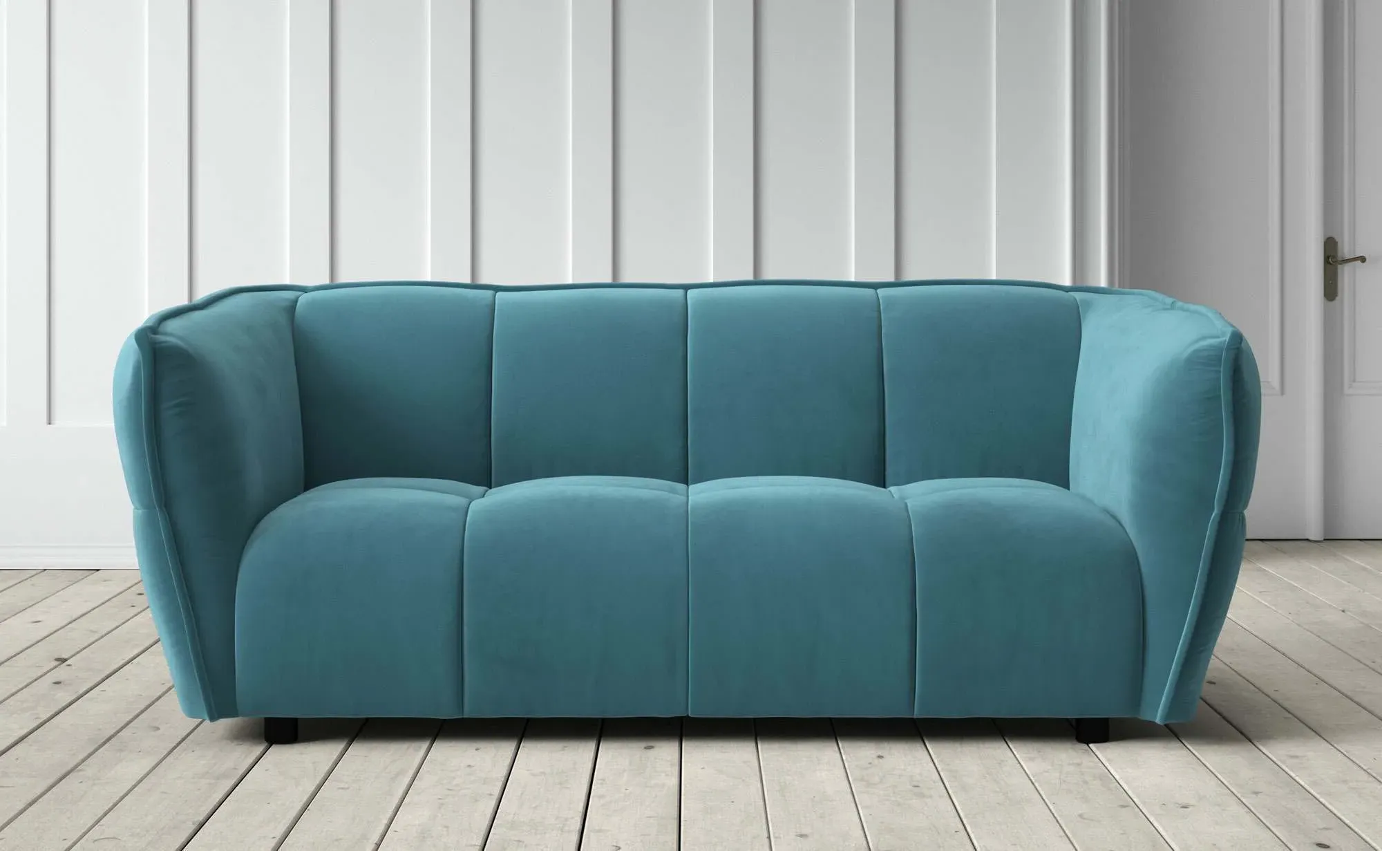 Juno 2-Seater Sofa - Blue, Velvet