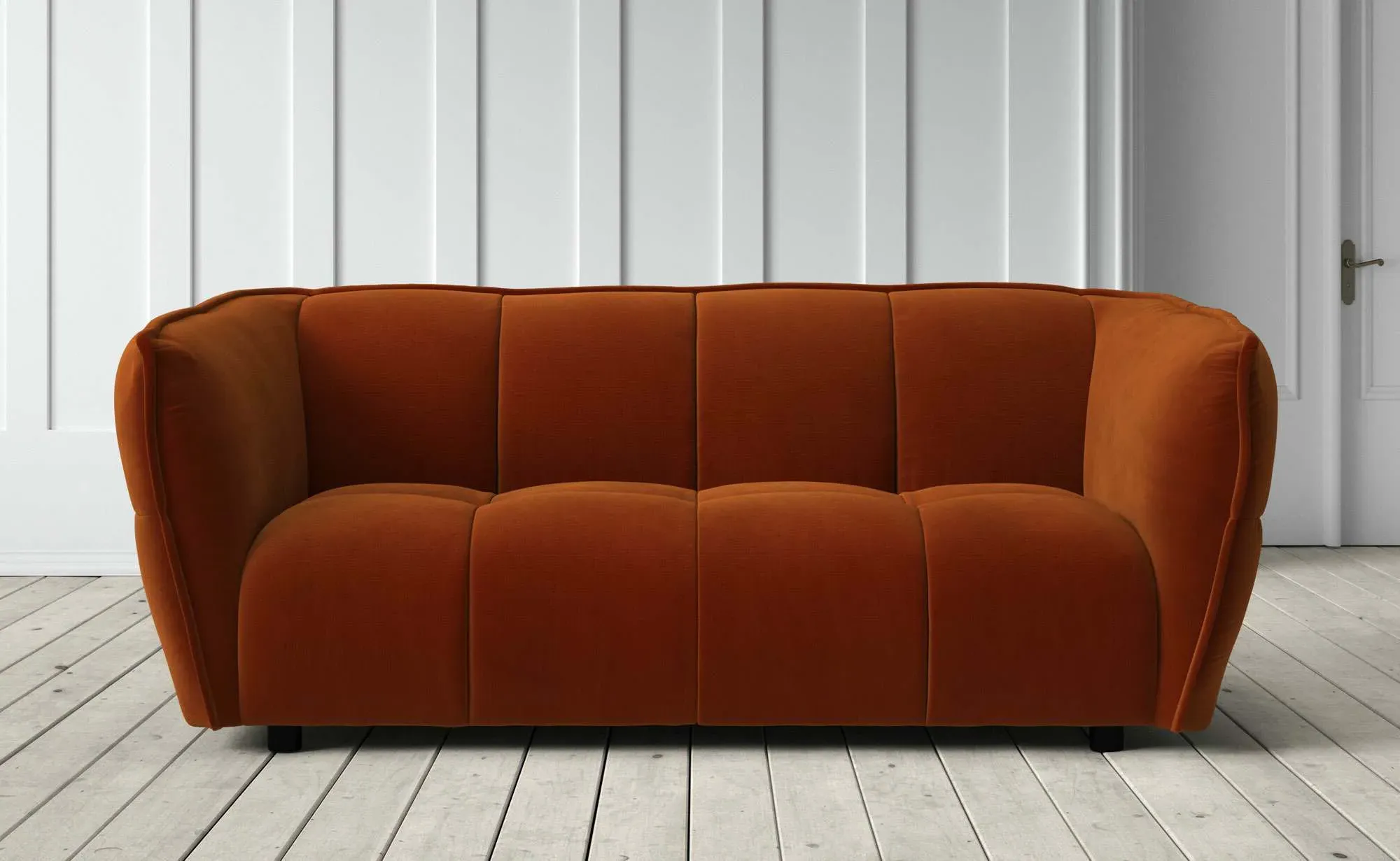 Juno 2-Seater Sofa - Rust, Velvet