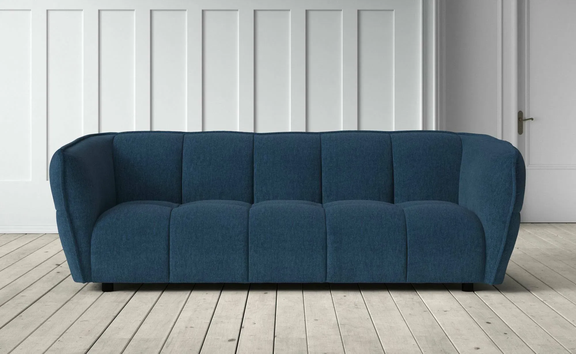 Juno 3-Seater Sofa - Blue, Cord image