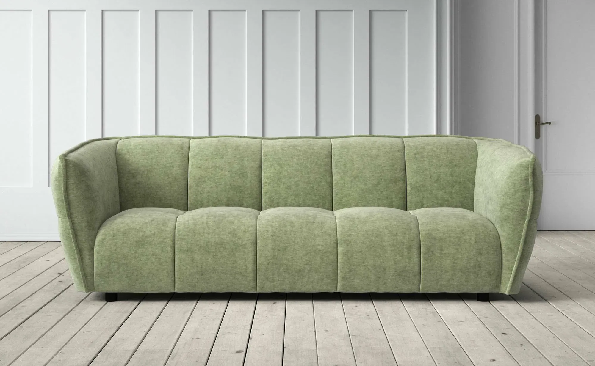 Juno 3-Seater Sofa - Green, Velvet