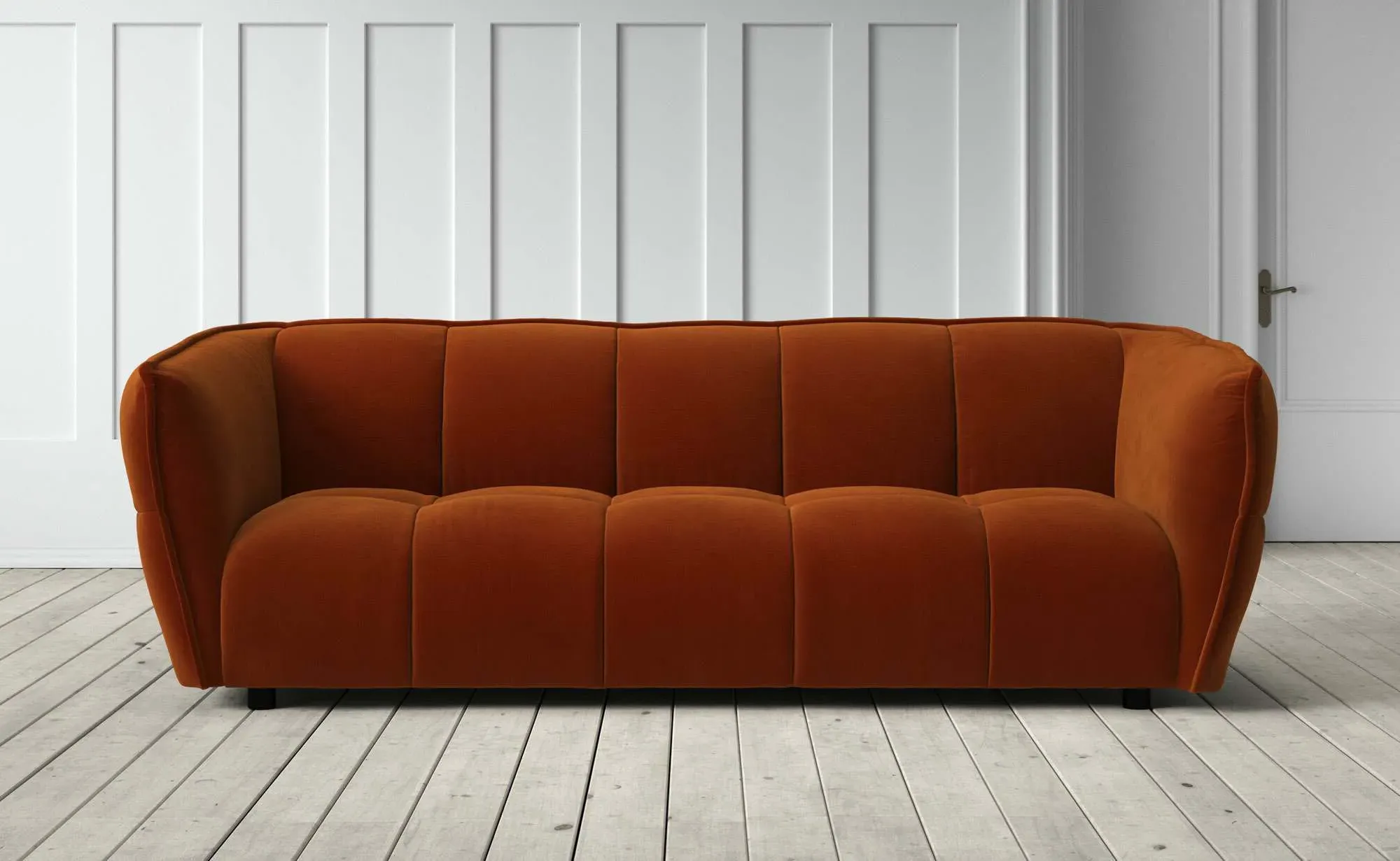 Juno 3-Seater Sofa - Rust, Velvet