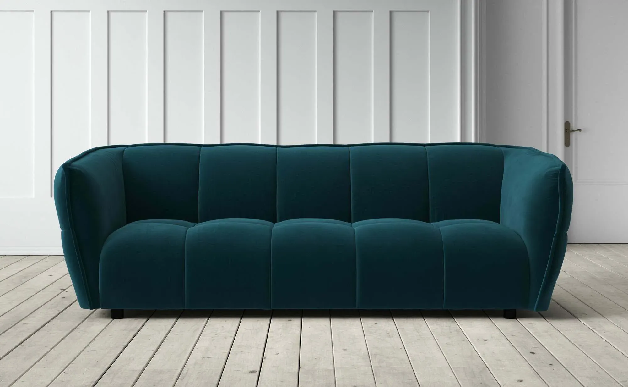 Juno 3-Seater Sofa - Turquoise, Velvet