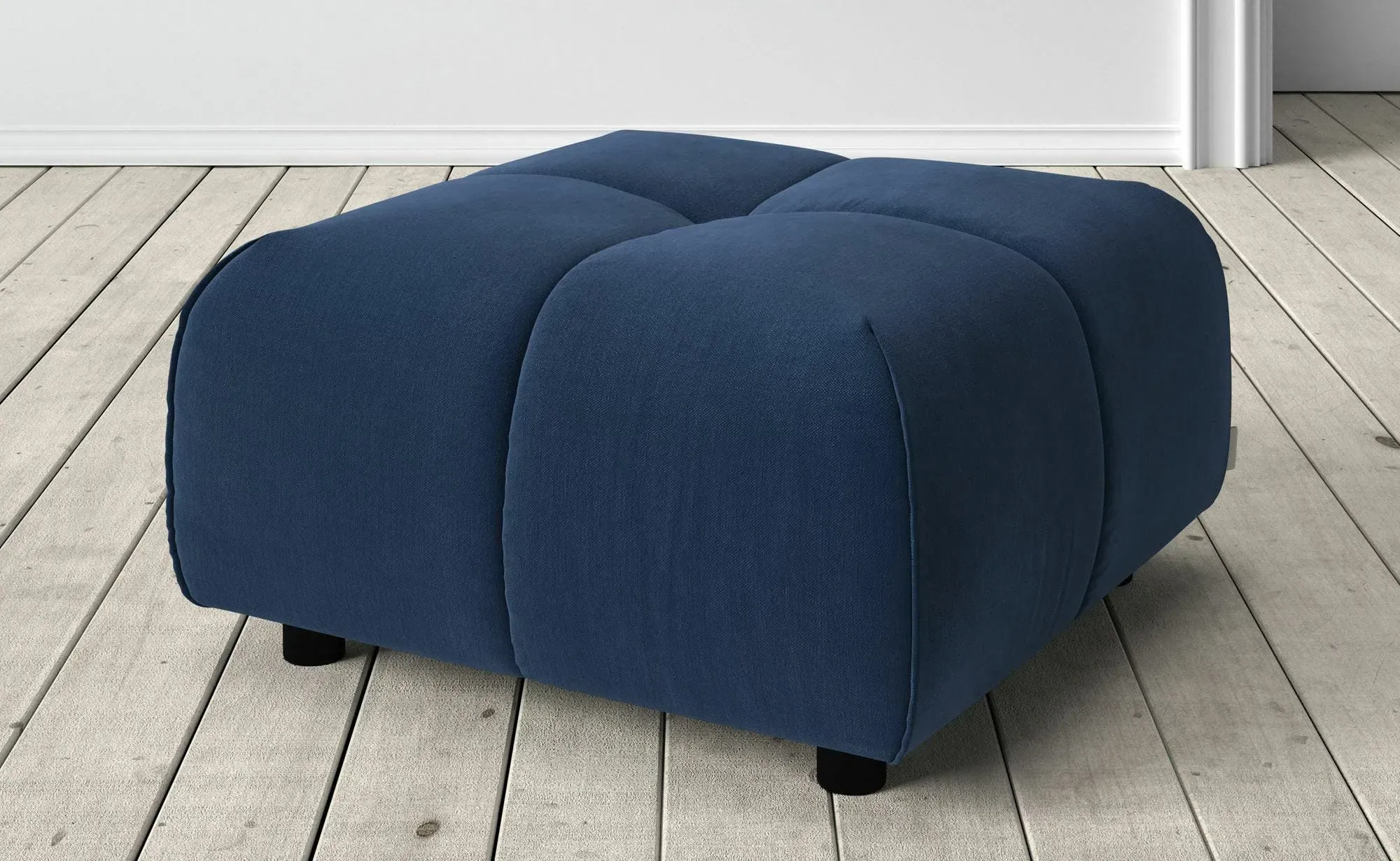 Juno Footstool - Dark Blue, Velvet