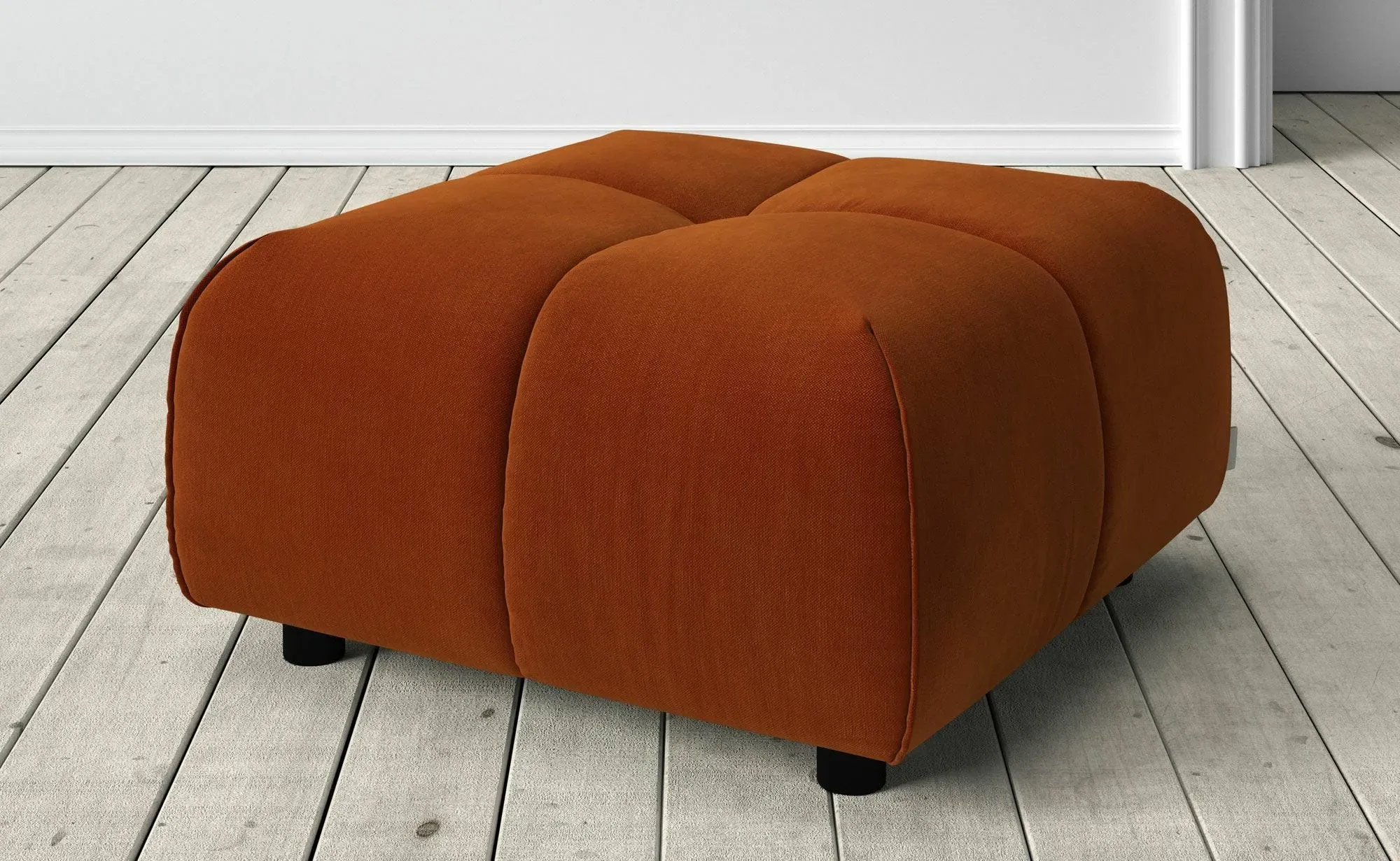 Juno Footstool - Rust, Velvet