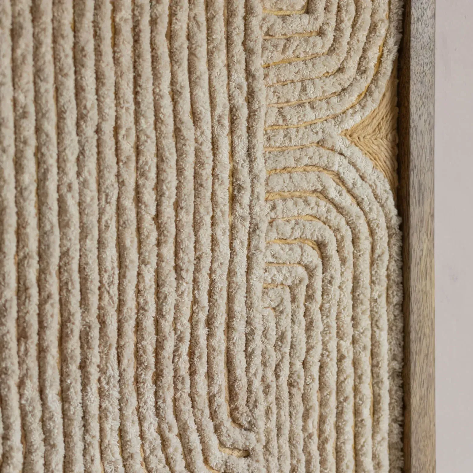 Jute Wall Art - White, Mango Wood