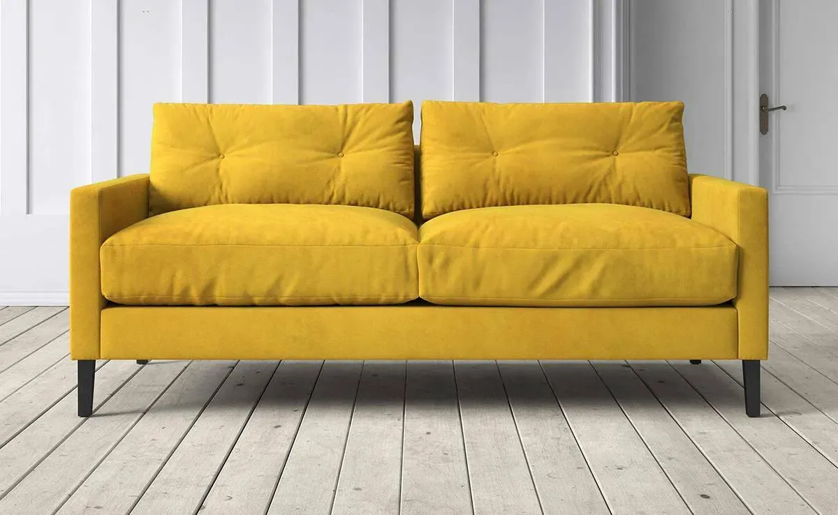 Kasper 2.5 Seater Sofa - Canary, Velvet