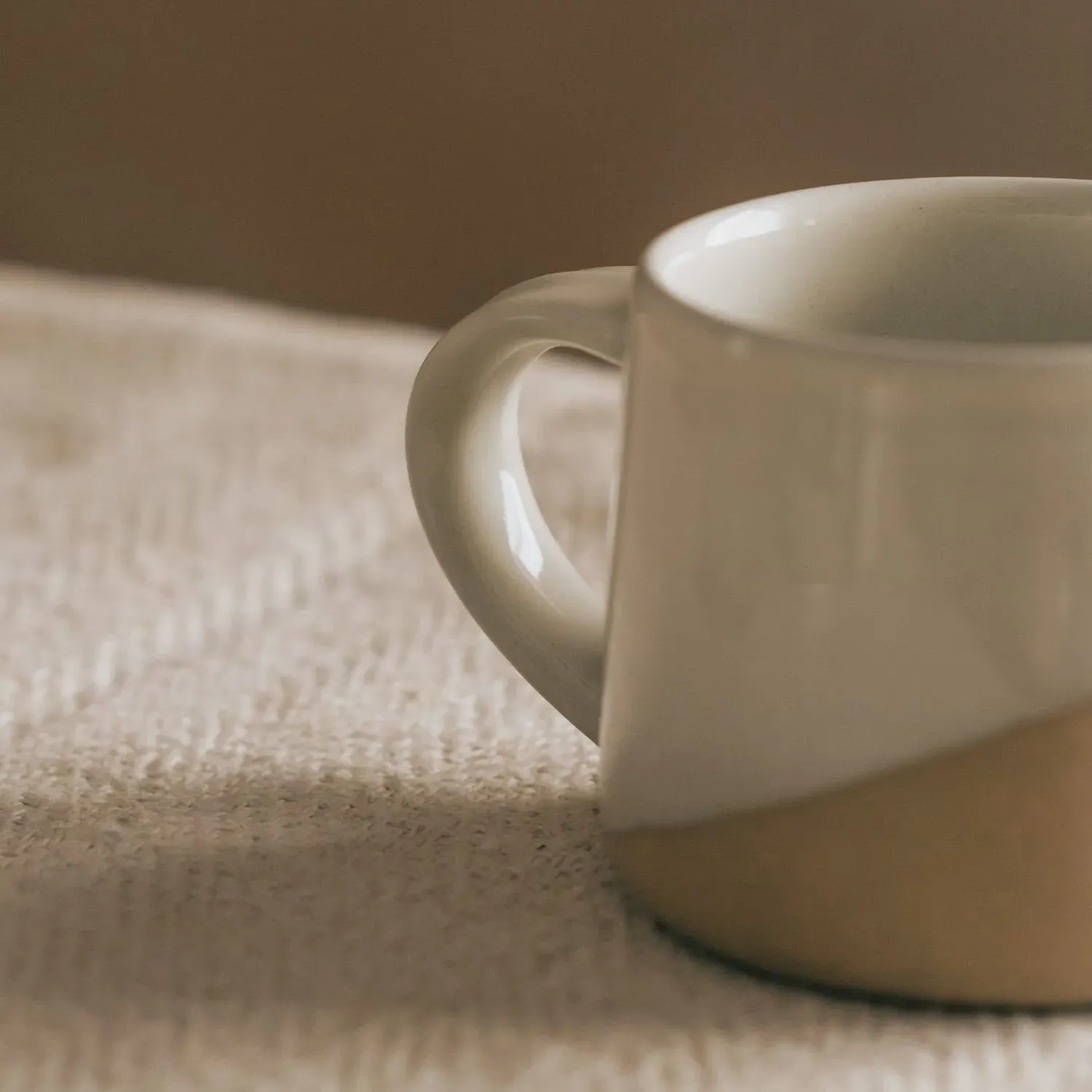 Koko Slanted Glaze Mug - Milk White, Stoneware