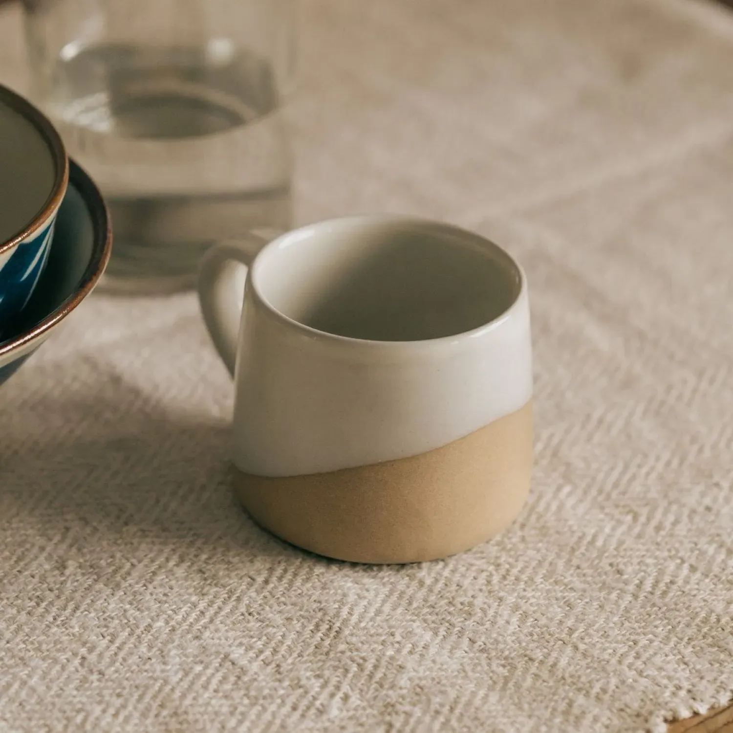 Koko Slanted Glaze Mug - Milk White, Stoneware