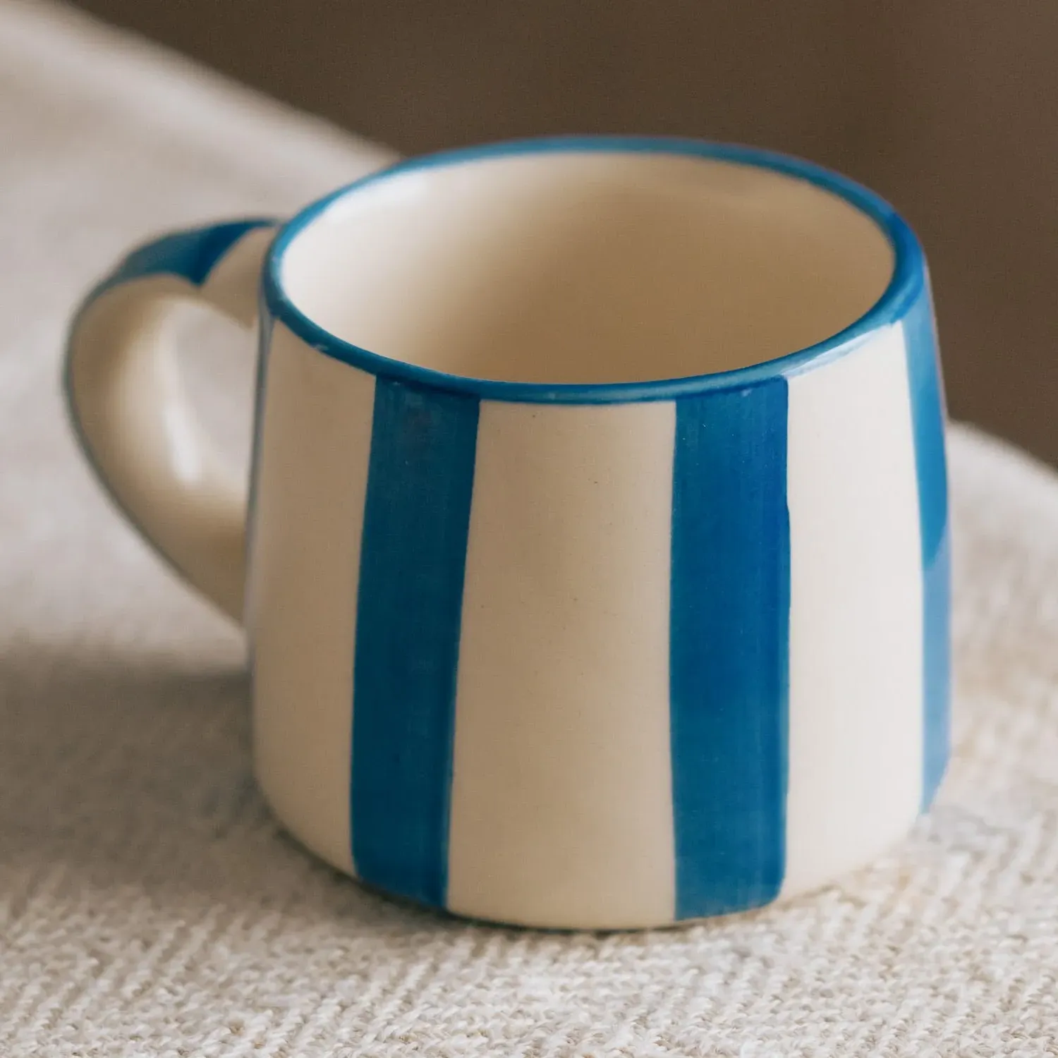 Koko Striped Mug - Ocean Blue, Stoneware