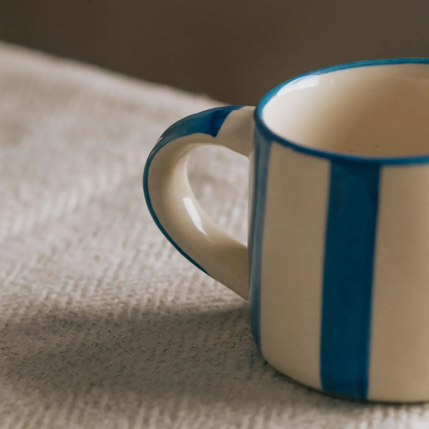 Koko Striped Mug - Ocean Blue, Stoneware