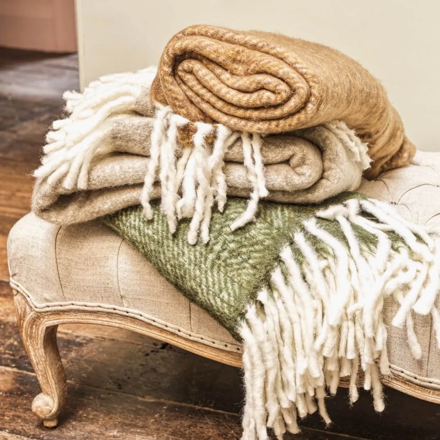 Lambstail Throw - Dark Linen, Wool Blend image