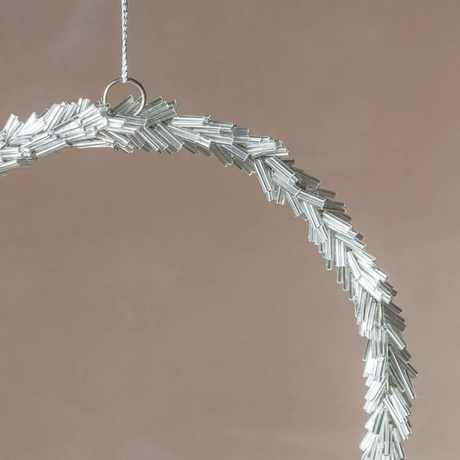 Large Beaded Hanging Wreath - Glass