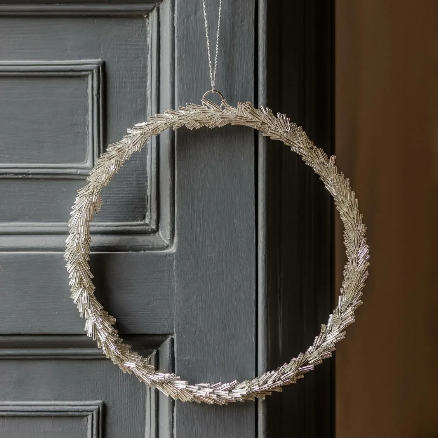 Large Beaded Hanging Wreath - Glass