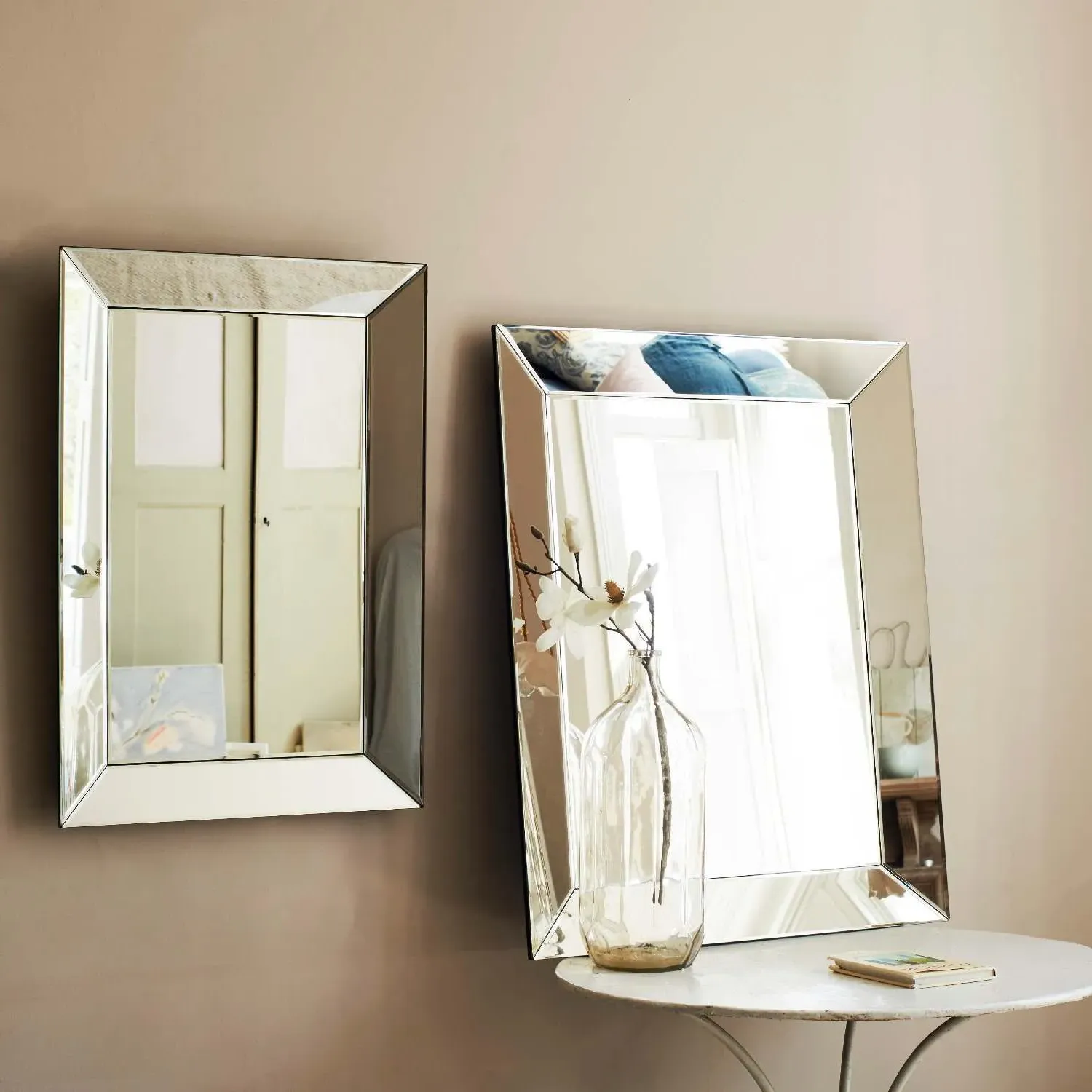 Large Bevelled Edge Mirror - Mirrored Glass