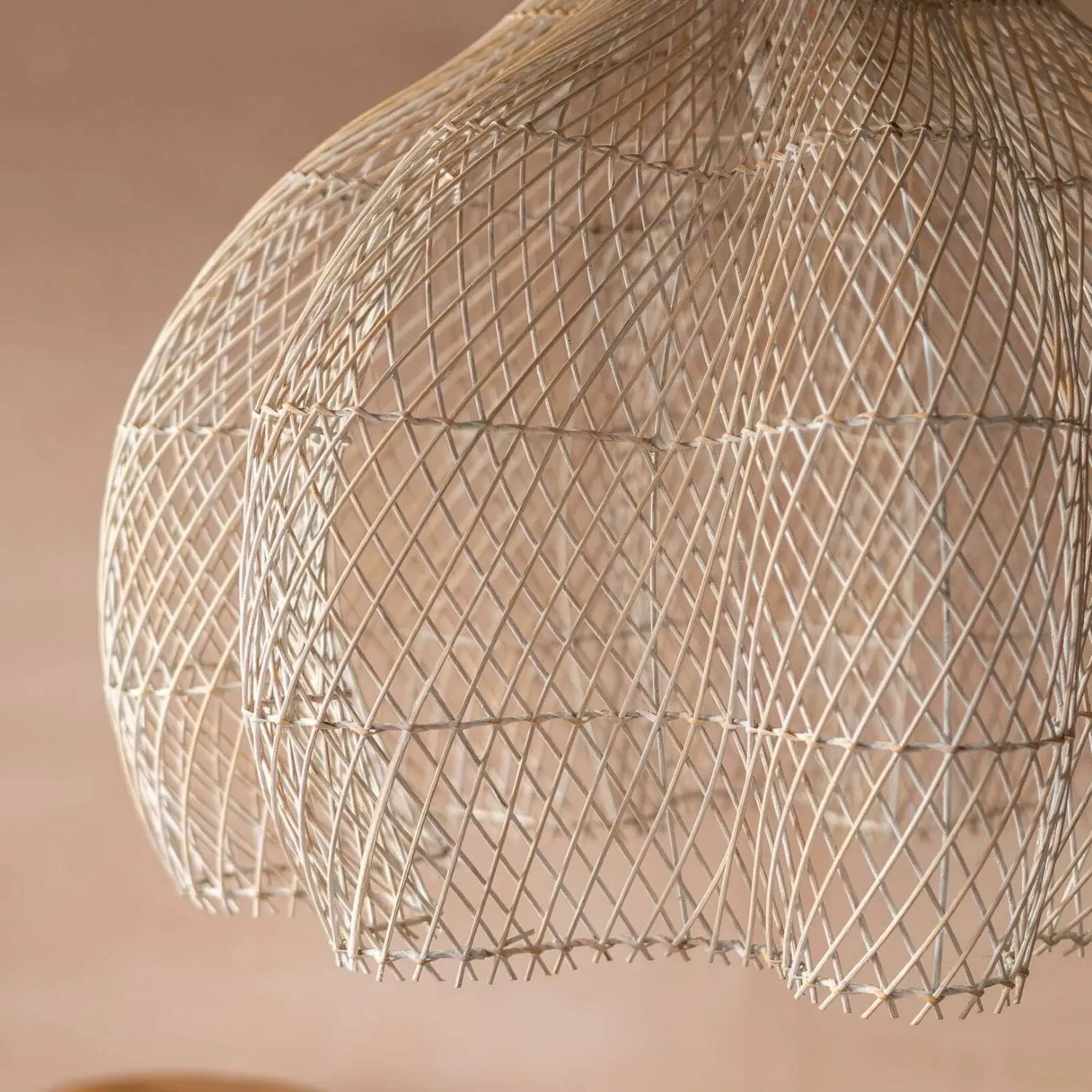 Large Ceiling Shade - Whitewashed, Rattan