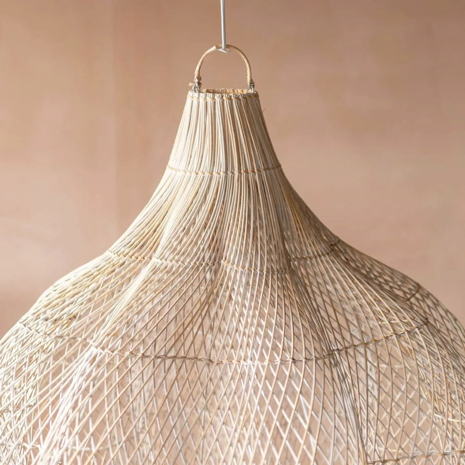 Large Ceiling Shade - Whitewashed, Rattan