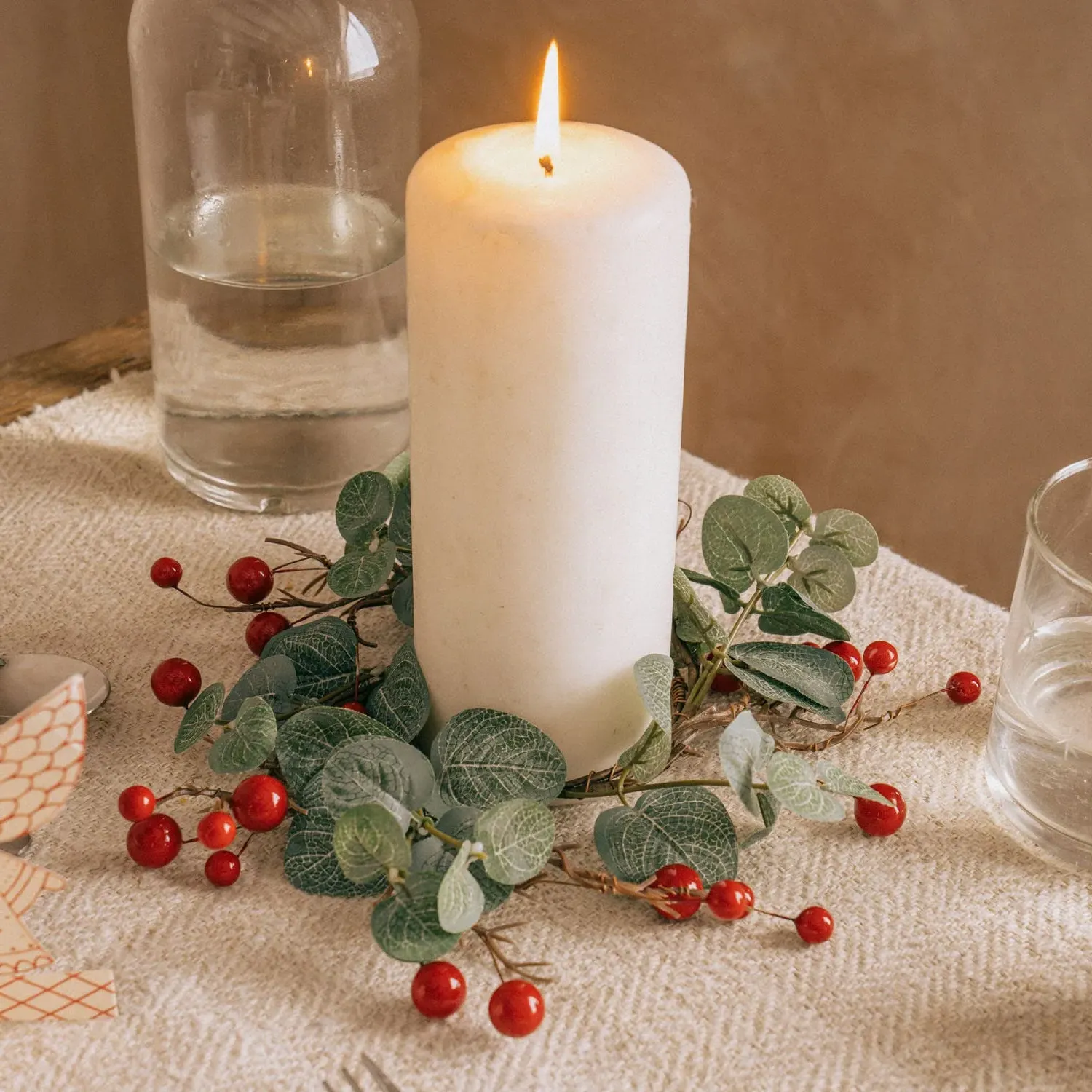 Large Eucalyptus & Berries Candle Ring
