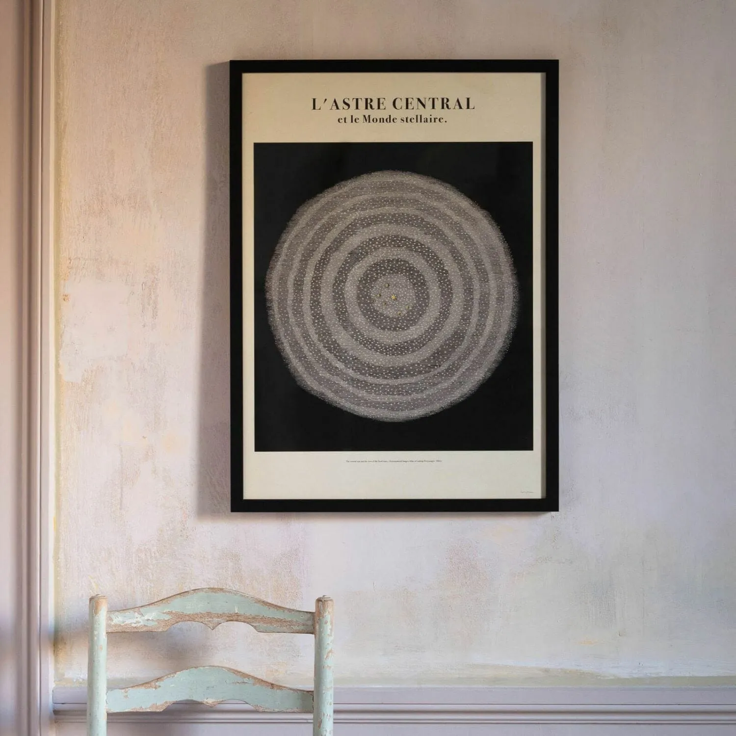 Large Framed L'astre Print - Black