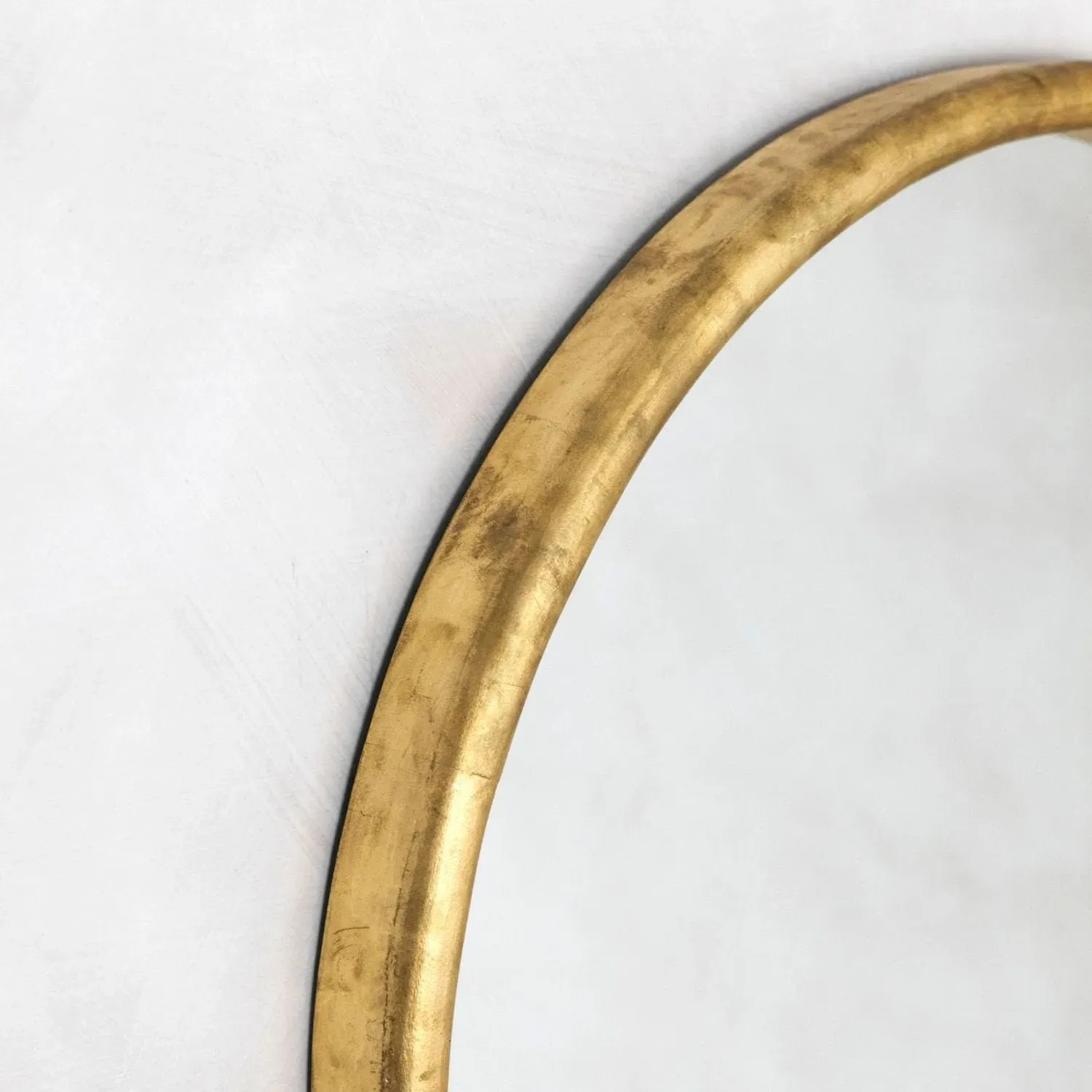 Large Round Gold Foil Mirror - Gold, Mango Wood