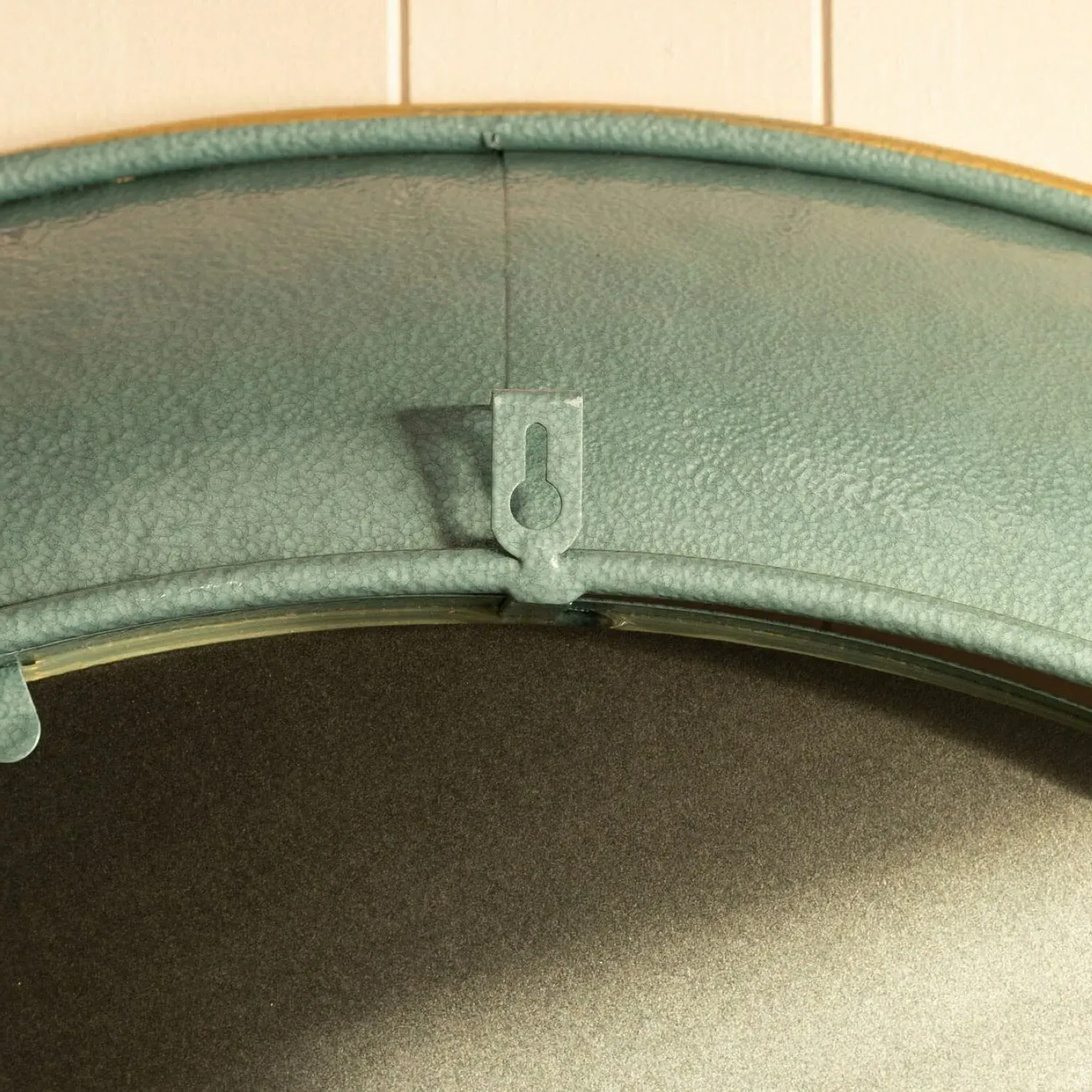 Large Round Mirror - Teal, Iron