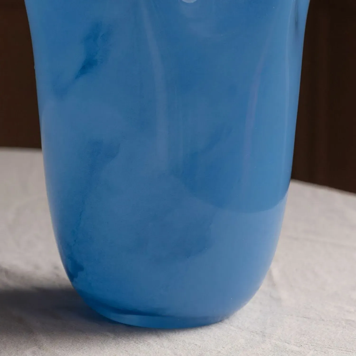 Large Ruffle Vase - Blue, Peach