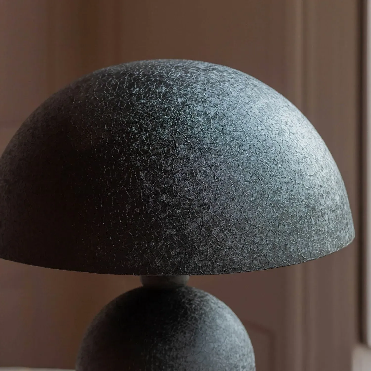 Large Textured Dome Table Lamp - Black, Iron
